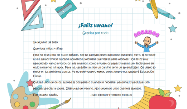 CARTA FINAL DE CURSO 4º EP