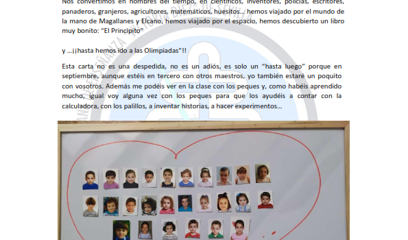 Carta a los niños de 2º EP