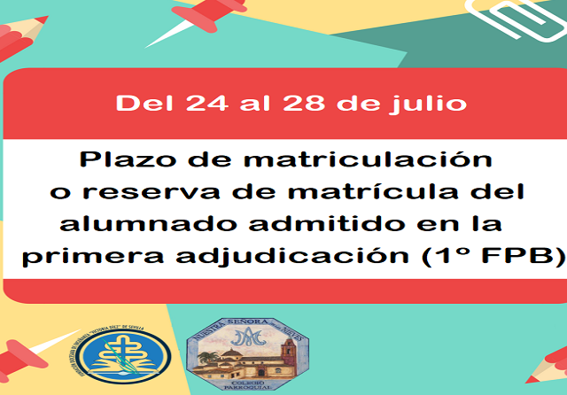 PLAZO DE MATRICULACIÓN PRIMERA ADJUDICACIÓN(FPB) - copia