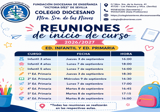 Reuniones de Inicio de Curso (2026-27) - EI y EP 1